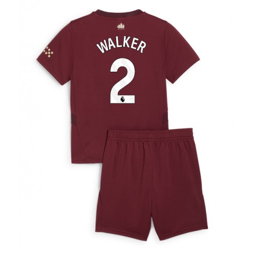 Dětský fotbalový dres Manchester City Kyle Walker #2 2024-25 Třetí Krátký Rukáv (+ trenýrky)